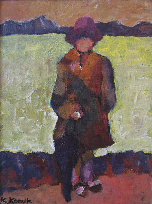 Flickan med paraply, painting